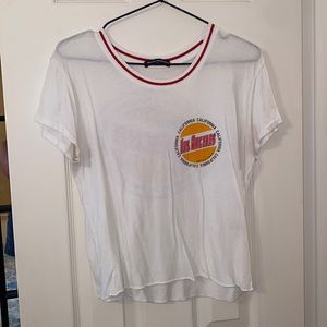 Brandy Melville, white Los Angeles graphic crop top. One size